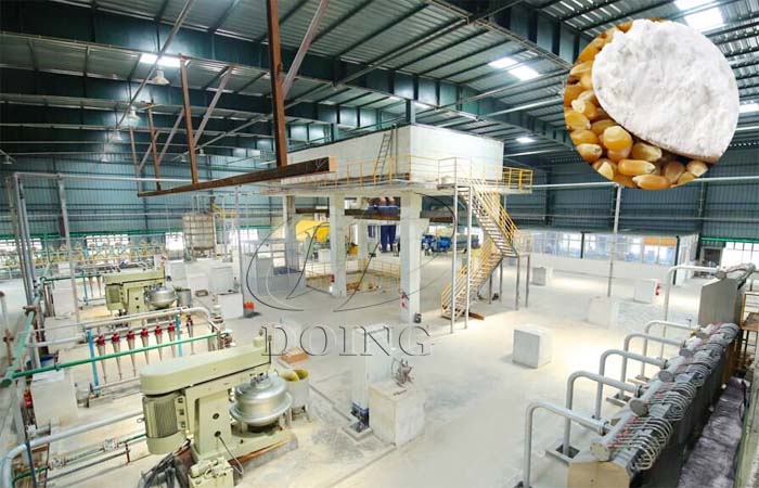 Doing construction corn starch manufacturing plant 3D photo