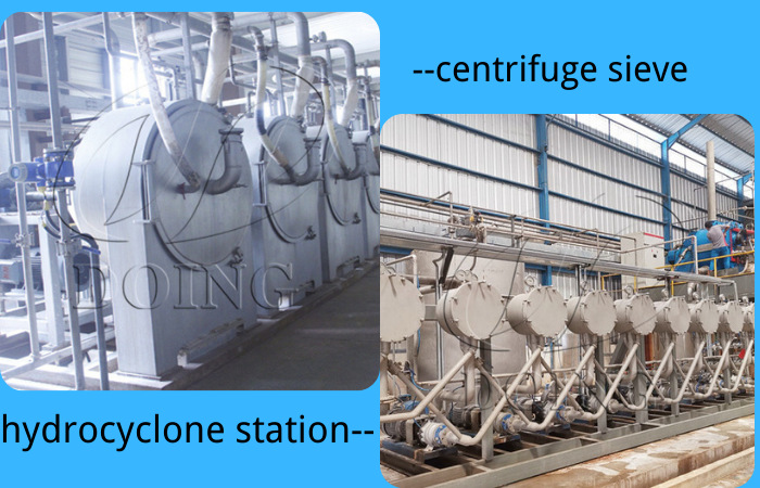 centrifuge sieve and hydrocyclone station 