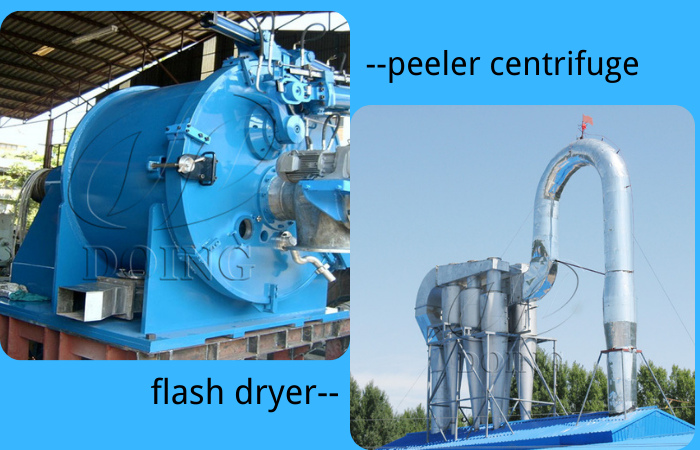 peeler centrifuge and flash dryer